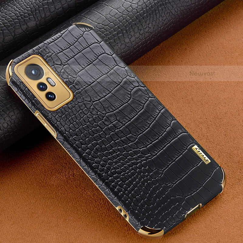 Soft Luxury Leather Snap On Case Cover S04 for Xiaomi Mi 12S 5G Black