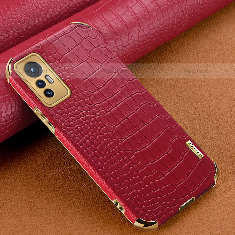 Soft Luxury Leather Snap On Case Cover S04 for Xiaomi Mi 12S 5G Red