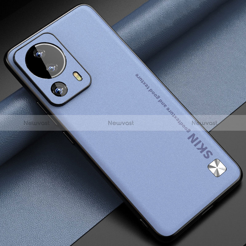 Soft Luxury Leather Snap On Case Cover S04 for Xiaomi Mi 13 Lite 5G Lavender Gray