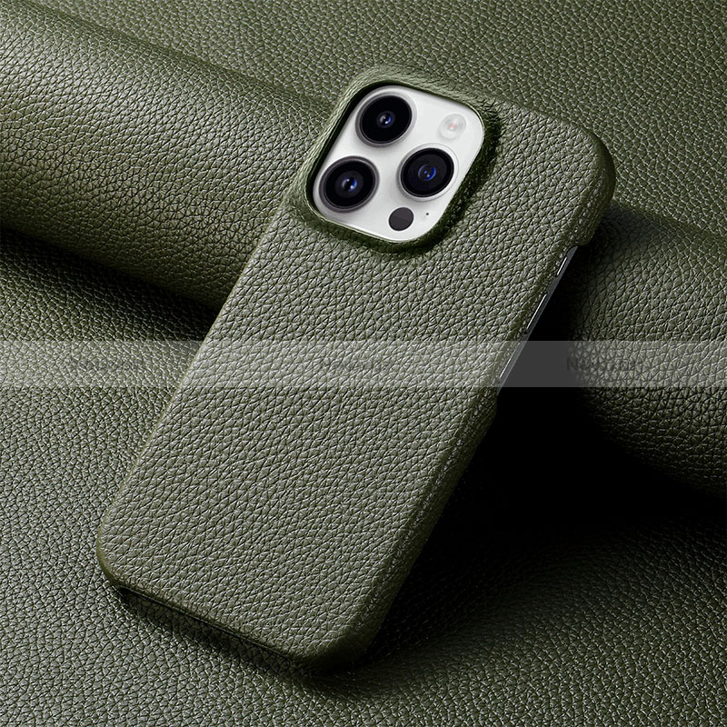 Soft Luxury Leather Snap On Case Cover S04D for Apple iPhone 13 Pro Midnight Green