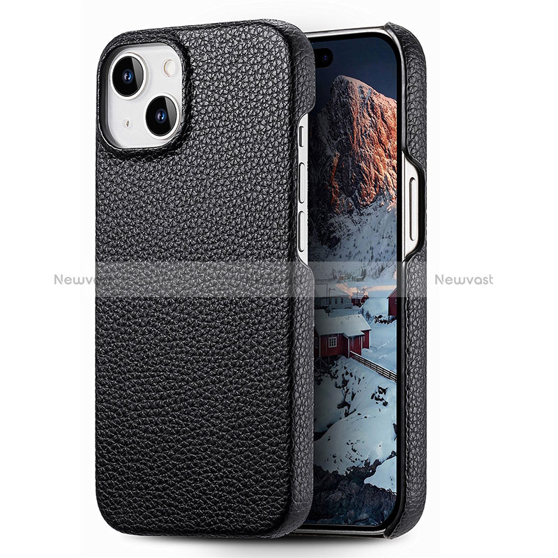 Soft Luxury Leather Snap On Case Cover S04D for Apple iPhone 14 Plus