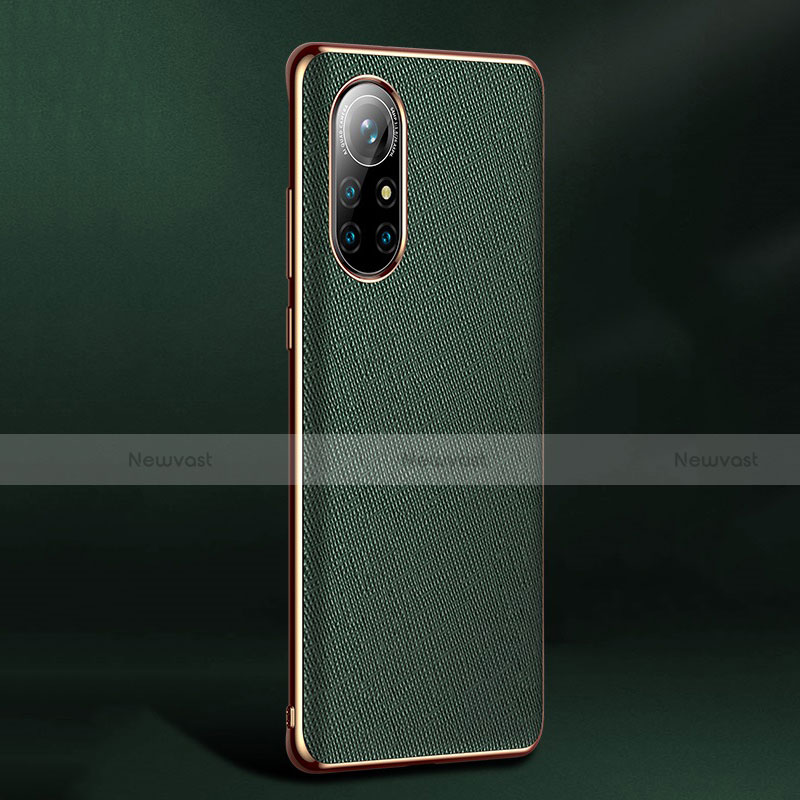 Soft Luxury Leather Snap On Case Cover S05 for Huawei Nova 8 5G Green