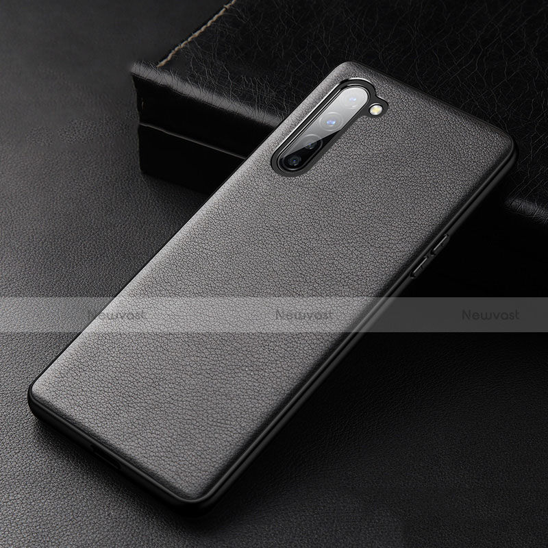 Soft Luxury Leather Snap On Case Cover S05 for Oppo F15 Black