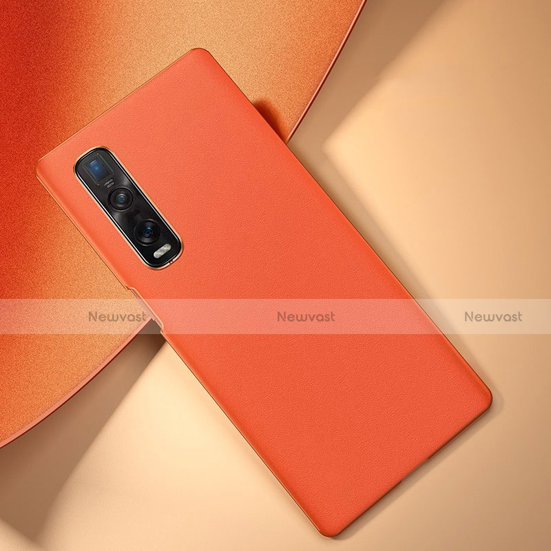 Soft Luxury Leather Snap On Case Cover S05 for Oppo Find X2 Pro Orange