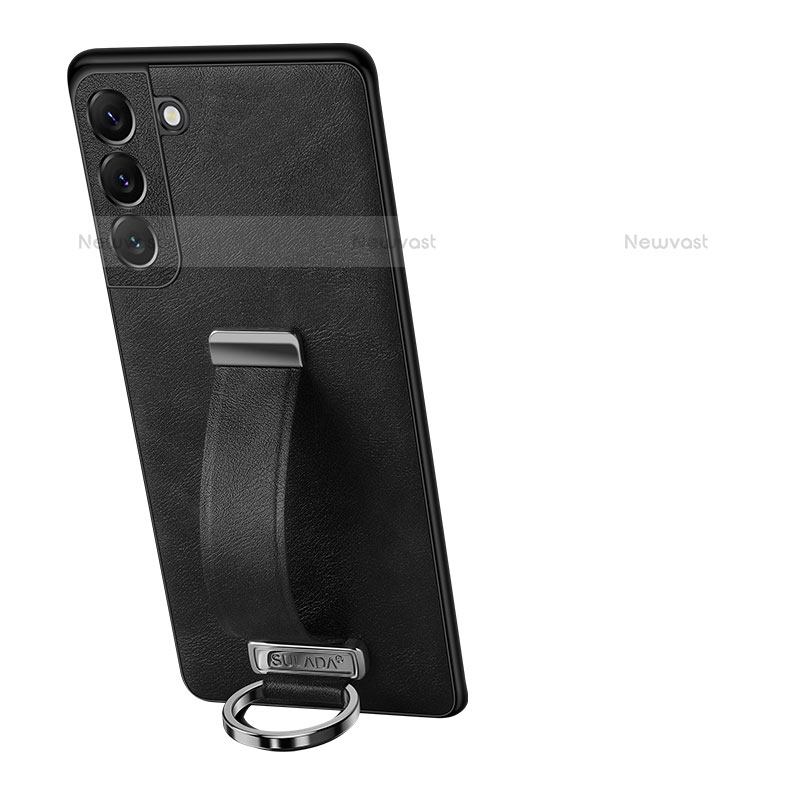 Soft Luxury Leather Snap On Case Cover S05 for Samsung Galaxy S21 5G Black