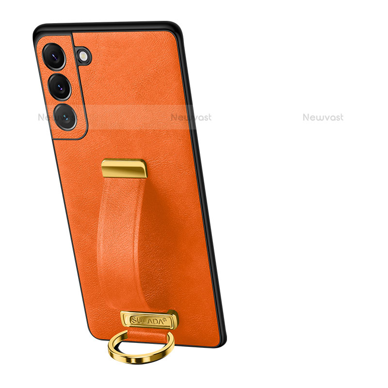 Soft Luxury Leather Snap On Case Cover S05 for Samsung Galaxy S21 5G Orange