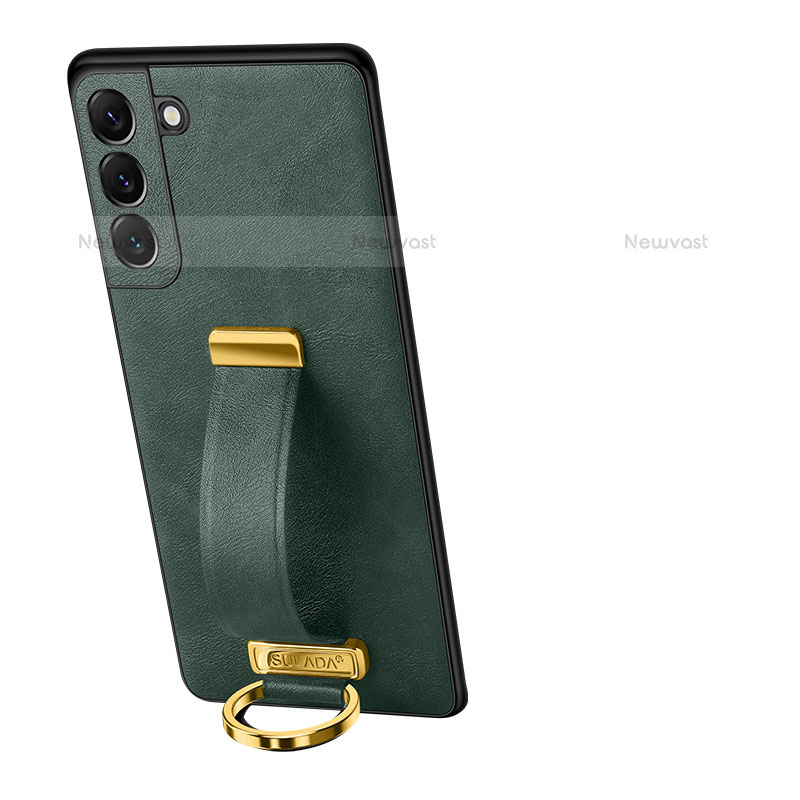 Soft Luxury Leather Snap On Case Cover S05 for Samsung Galaxy S22 Plus 5G Green