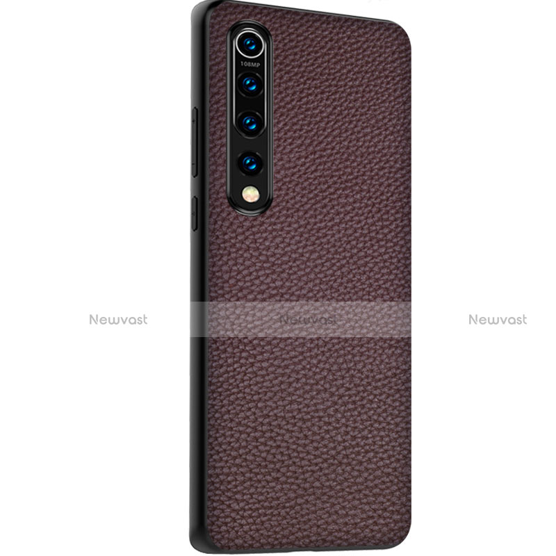 Soft Luxury Leather Snap On Case Cover S05 for Xiaomi Mi 10 Brown