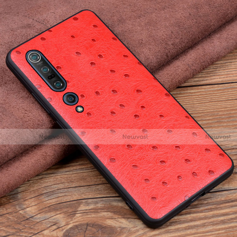 Soft Luxury Leather Snap On Case Cover S05 for Xiaomi Mi 10 Pro Red