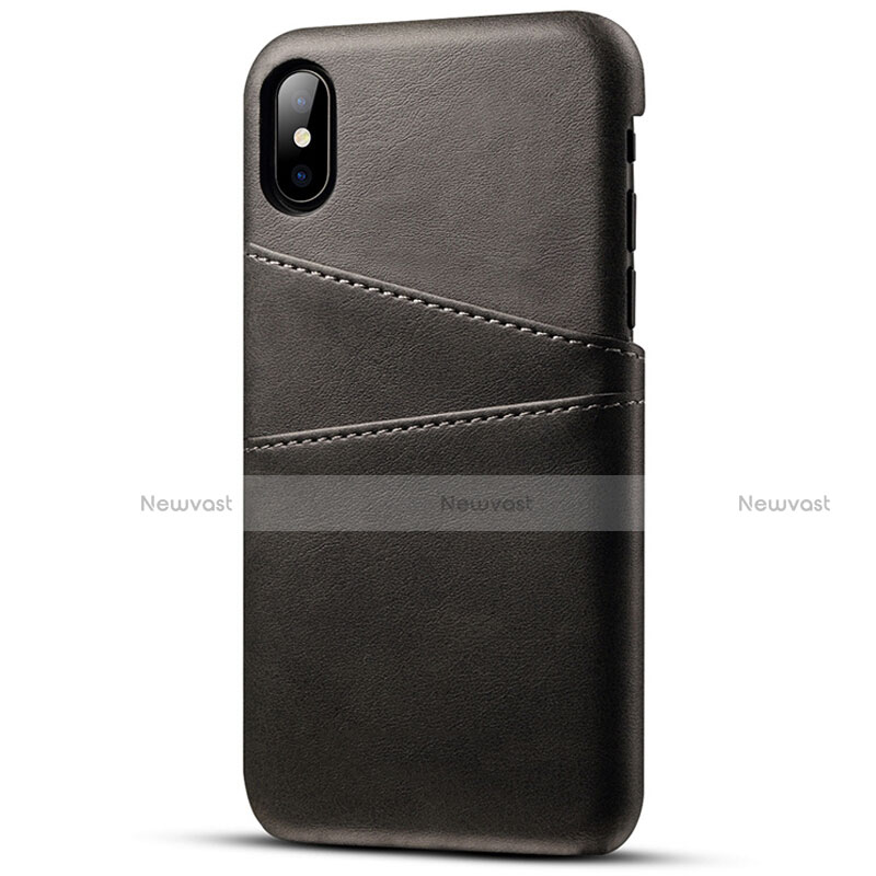 Soft Luxury Leather Snap On Case Cover S06 for Apple iPhone X