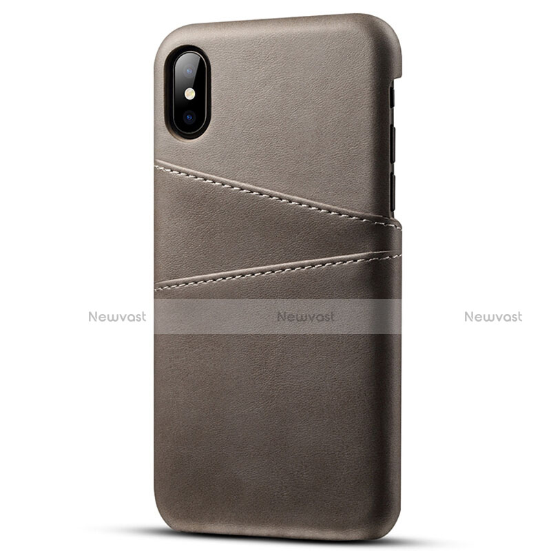 Soft Luxury Leather Snap On Case Cover S06 for Apple iPhone Xs