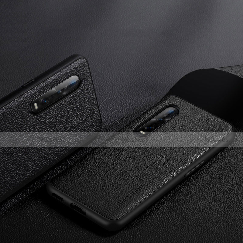 Soft Luxury Leather Snap On Case Cover S06 for Oppo Find X2 Pro Black