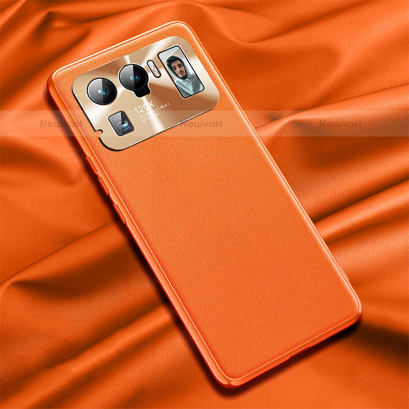 Soft Luxury Leather Snap On Case Cover S06 for Xiaomi Mi 11 Ultra 5G Orange