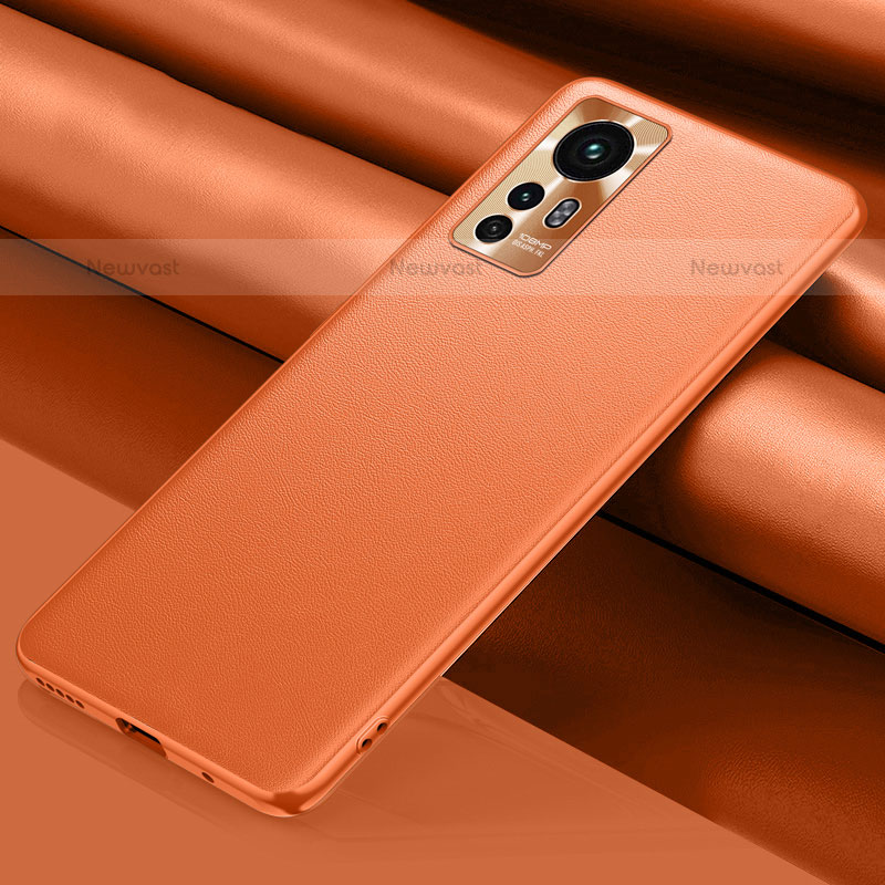 Soft Luxury Leather Snap On Case Cover S06 for Xiaomi Mi 12S Pro 5G Orange
