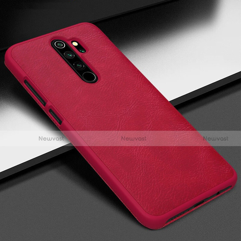 Soft Luxury Leather Snap On Case Cover S06 for Xiaomi Redmi Note 8 Pro Red