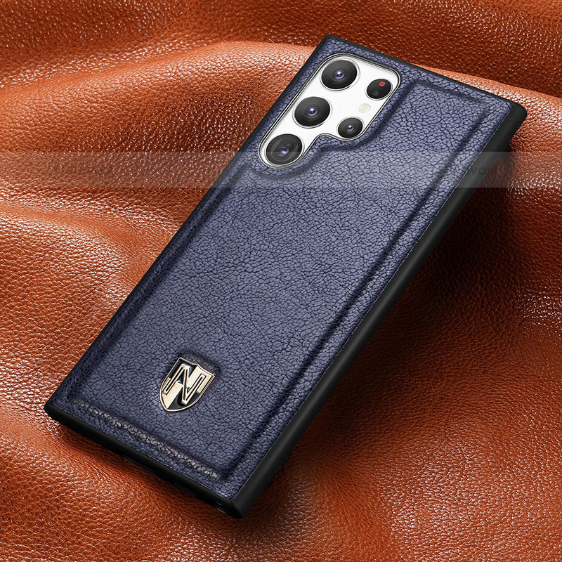Soft Luxury Leather Snap On Case Cover S06D for Samsung Galaxy S22 Ultra 5G