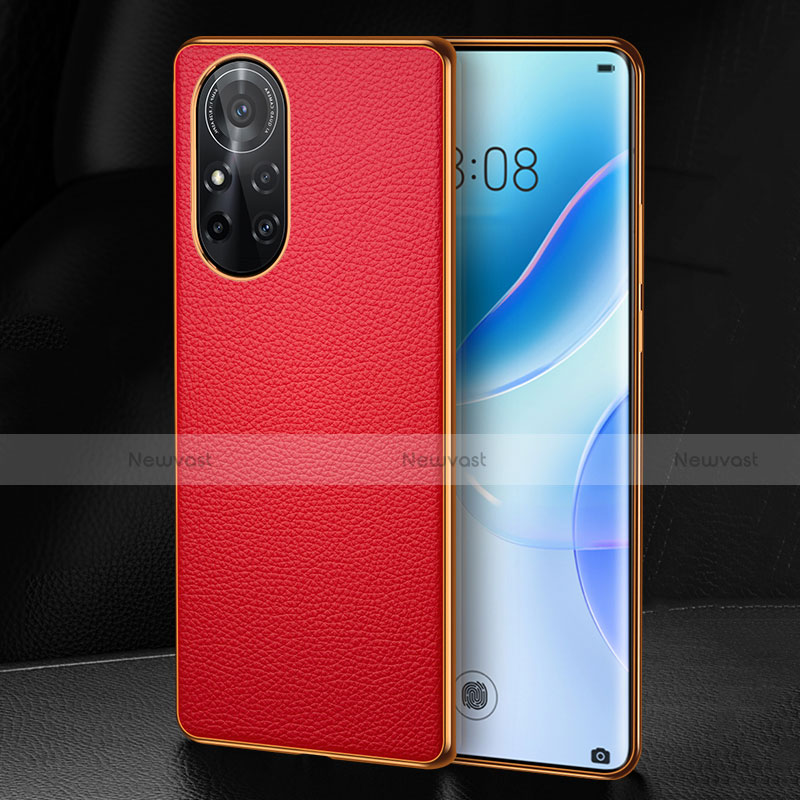 Soft Luxury Leather Snap On Case Cover S07 for Huawei Nova 8 5G Red