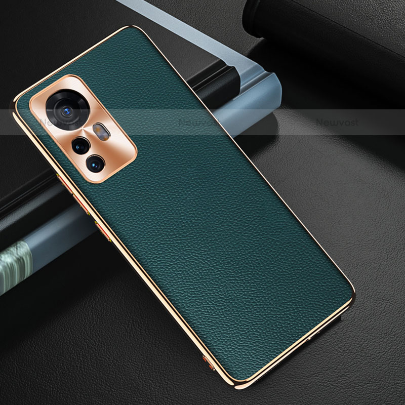 Soft Luxury Leather Snap On Case Cover S07 for Xiaomi Mi 12 Pro 5G Green