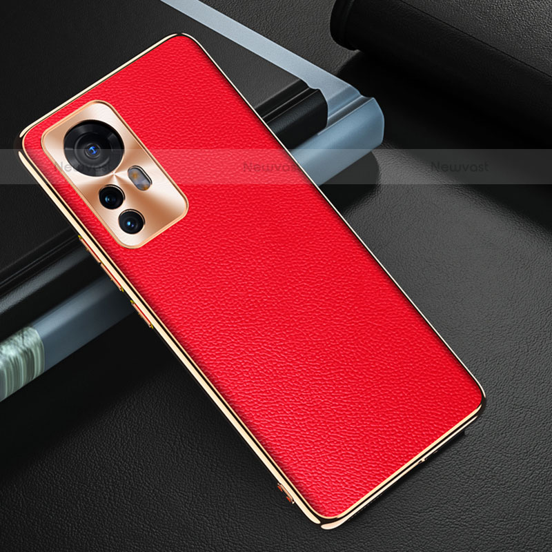 Soft Luxury Leather Snap On Case Cover S07 for Xiaomi Mi 12 Pro 5G Red