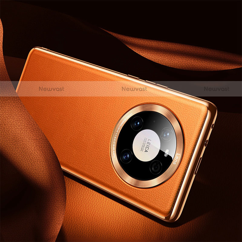 Soft Luxury Leather Snap On Case Cover S08 for Huawei Mate 40 Orange