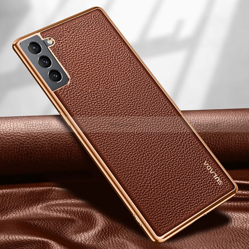 Soft Luxury Leather Snap On Case Cover S09 for Samsung Galaxy S22 Plus 5G