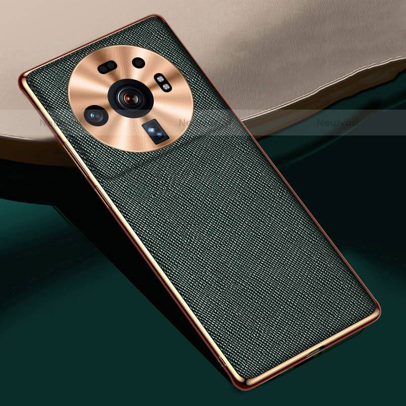 Soft Luxury Leather Snap On Case Cover S09 for Xiaomi Mi 12 Ultra 5G Green