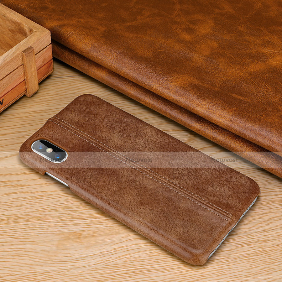 Soft Luxury Leather Snap On Case Cover S11 for Apple iPhone X