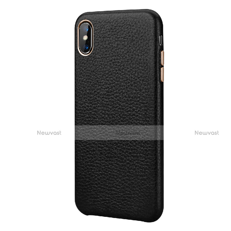 Soft Luxury Leather Snap On Case Cover S14 for Apple iPhone Xs