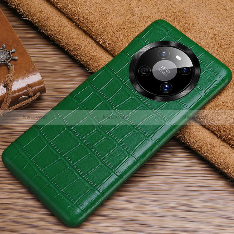 Soft Luxury Leather Snap On Case Cover ST3 for Huawei Mate 40 Green