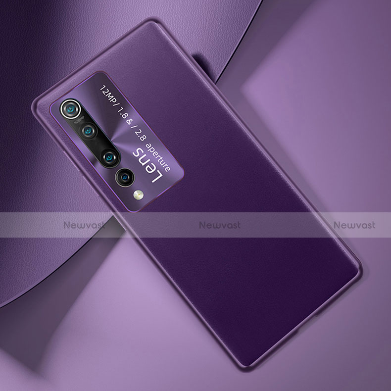 Soft Luxury Leather Snap On Case Cover T01 for Xiaomi Mi 10 Purple