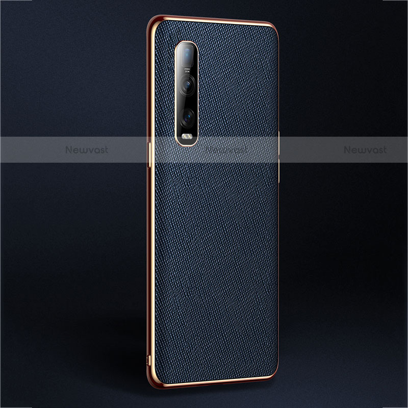 Soft Luxury Leather Snap On Case Cover U02 for Oppo Find X2 Pro Blue