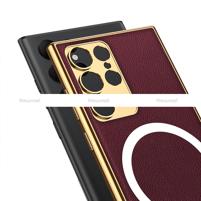 Soft Luxury Leather Snap On Case Cover with Mag-Safe Magnetic AC3 for Samsung Galaxy S23 Ultra 5G