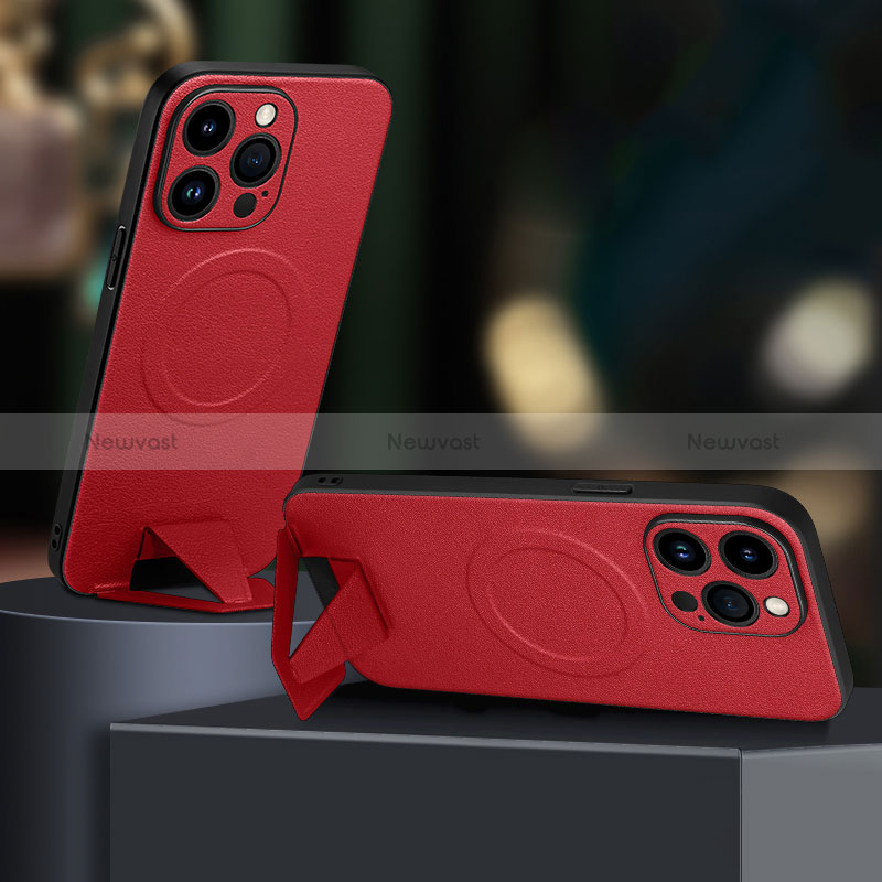 Soft Luxury Leather Snap On Case Cover with Mag-Safe Magnetic LD1 for Apple iPhone 14 Pro