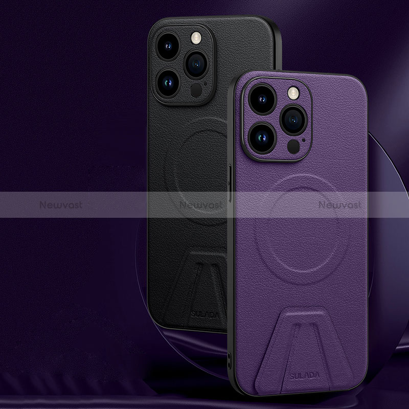 Soft Luxury Leather Snap On Case Cover with Mag-Safe Magnetic LD1 for Apple iPhone 14 Pro