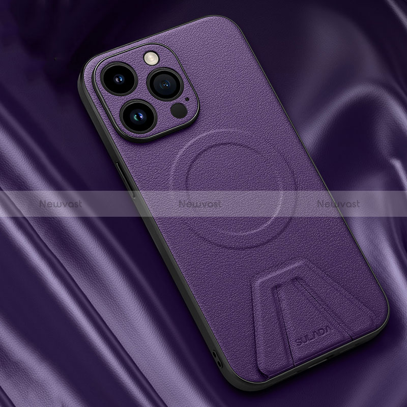 Soft Luxury Leather Snap On Case Cover with Mag-Safe Magnetic LD1 for Apple iPhone 15 Pro Max