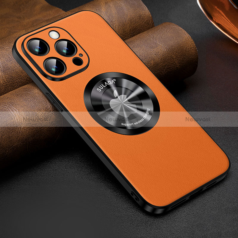 Soft Luxury Leather Snap On Case Cover with Mag-Safe Magnetic LD2 for Apple iPhone 13 Pro