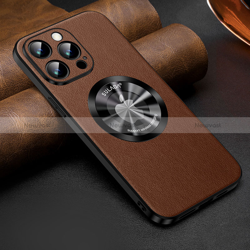 Soft Luxury Leather Snap On Case Cover with Mag-Safe Magnetic LD2 for Apple iPhone 13 Pro Max