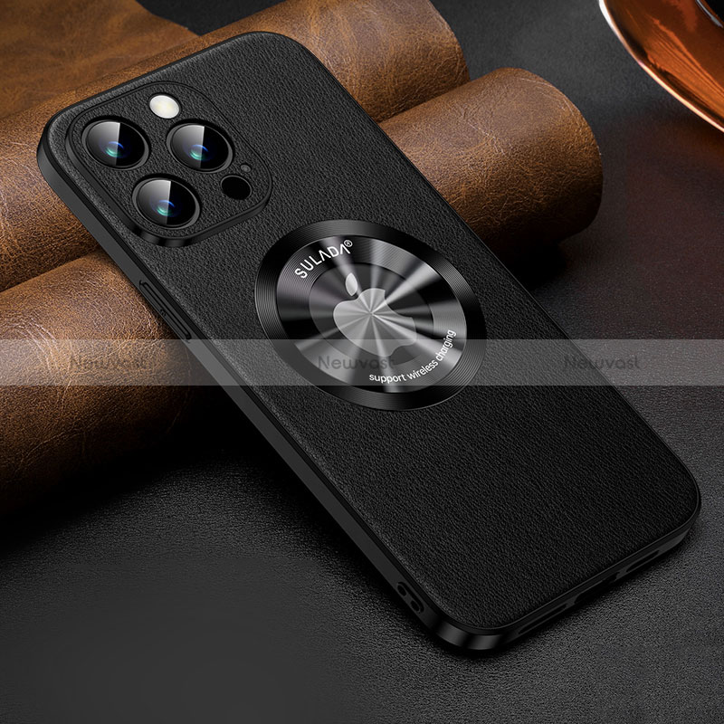 Soft Luxury Leather Snap On Case Cover with Mag-Safe Magnetic LD2 for Apple iPhone 14 Pro Max