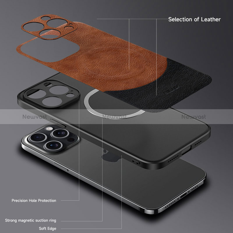 Soft Luxury Leather Snap On Case Cover with Mag-Safe Magnetic LD4 for Apple iPhone 14 Pro Max