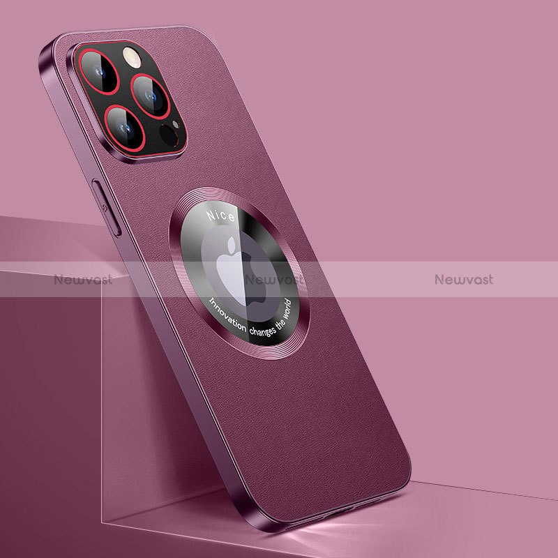 Soft Luxury Leather Snap On Case Cover with Mag-Safe Magnetic QC1 for Apple iPhone 14 Pro