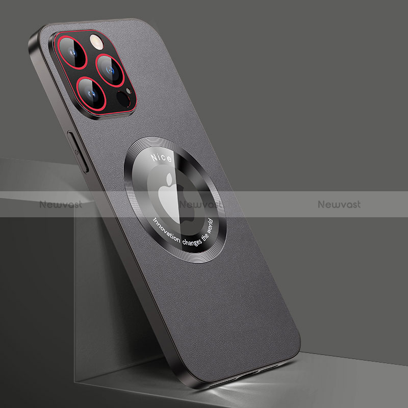 Soft Luxury Leather Snap On Case Cover with Mag-Safe Magnetic QC1 for Apple iPhone 14 Pro