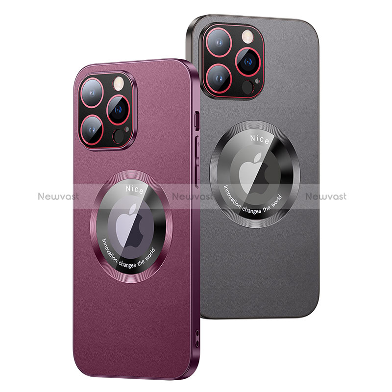 Soft Luxury Leather Snap On Case Cover with Mag-Safe Magnetic QC1 for Apple iPhone 14 Pro Max