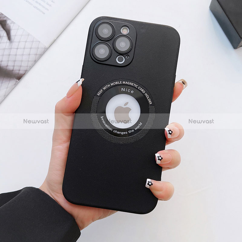 Soft Luxury Leather Snap On Case Cover with Mag-Safe Magnetic QC3 for Apple iPhone 14 Pro Max Black