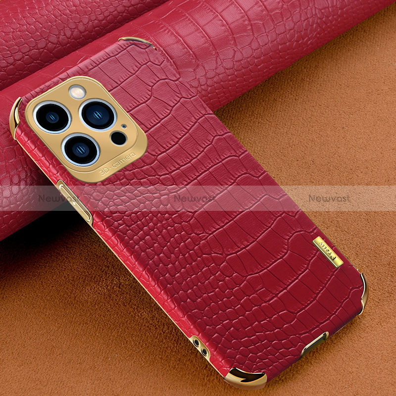 Soft Luxury Leather Snap On Case Cover XD1 for Apple iPhone 14 Pro Red
