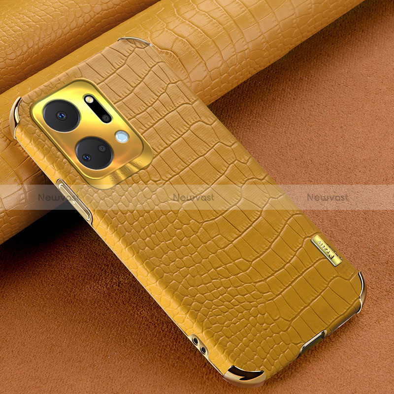 Soft Luxury Leather Snap On Case Cover XD1 for Huawei Honor X7a Yellow
