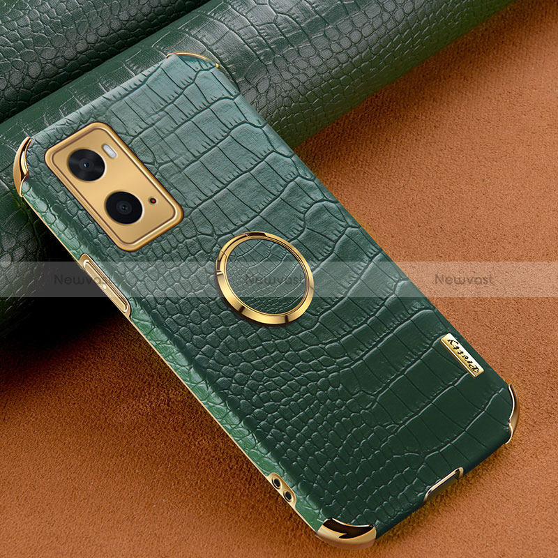 Soft Luxury Leather Snap On Case Cover XD1 for Oppo A76 Green