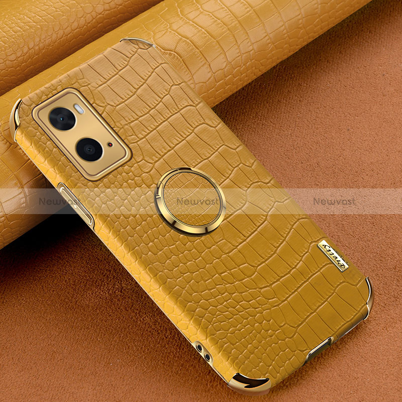 Soft Luxury Leather Snap On Case Cover XD1 for Oppo A76 Yellow