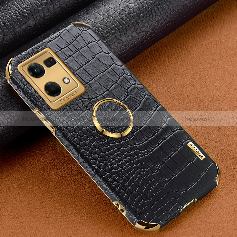 Soft Luxury Leather Snap On Case Cover XD1 for Oppo Reno7 4G Black