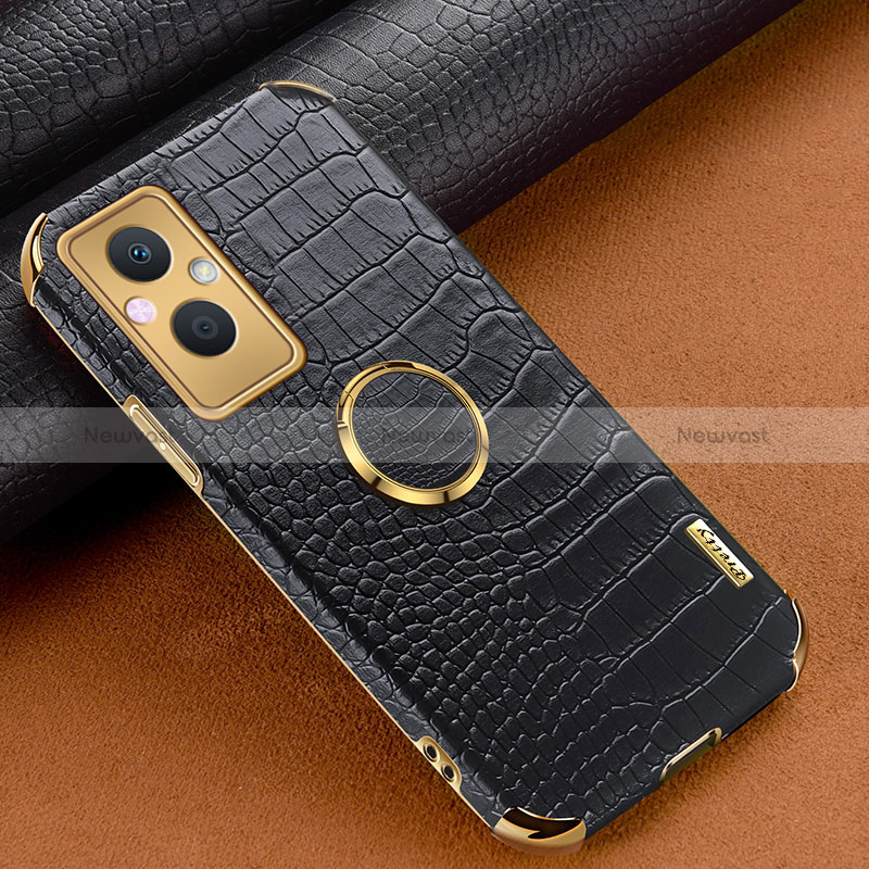 Soft Luxury Leather Snap On Case Cover XD1 for Oppo Reno7 Z 5G Black