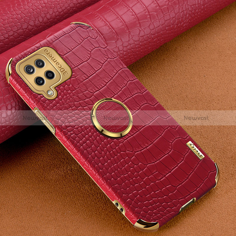 Soft Luxury Leather Snap On Case Cover XD1 for Samsung Galaxy A12 Nacho Red